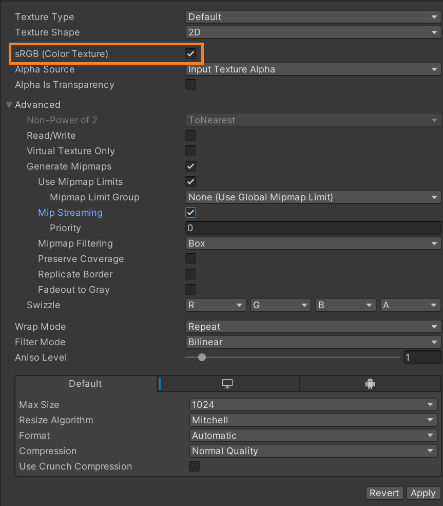 Texture Import Settings